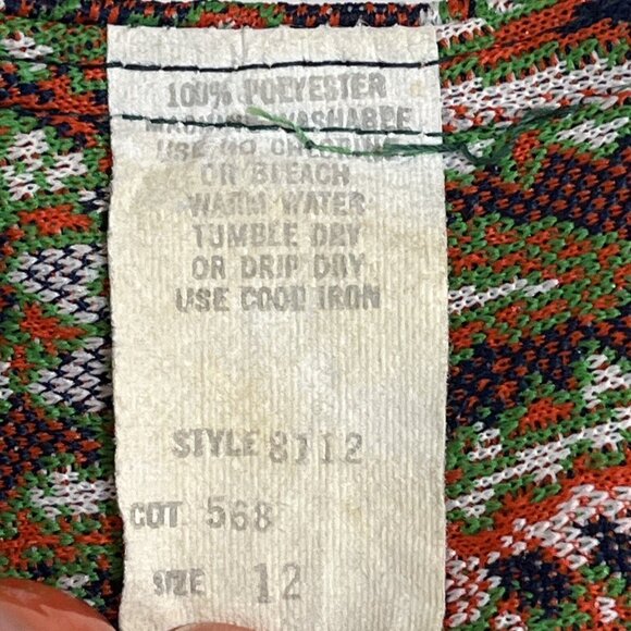 Vintage Dress Womens 12 60s 70s‎ Floral Paisley Mandarin Midi Hostess Housewife - Picture 8 of 8